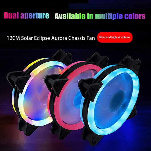 120mm PC Case Fan 12V Big 4p + 3p 1200rpm RGB Desktop Computer Heat Colorful Fan - Afbeelding 2 van 19