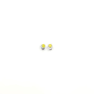 Gold 750 Diamond Stud Earrings 2x 0.12ct Fancy Green (Treated)/SI