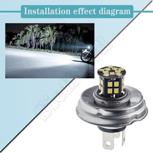 6V/12V P45T R2 30SMD LED Motorrad Frontscheinwerfer Birne Hi/Lo Beam Weiß 6000K - Picture 9 of 11