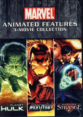 Marvel Triple Feature - Iron Man + Planet Hulk + Doctor Strange     New 3DVD Set