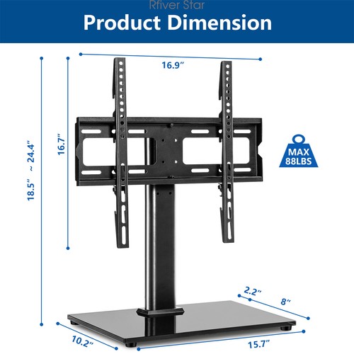 Table Top TV Stand with Swivel Mount Pedestal Base for 2755" TVs