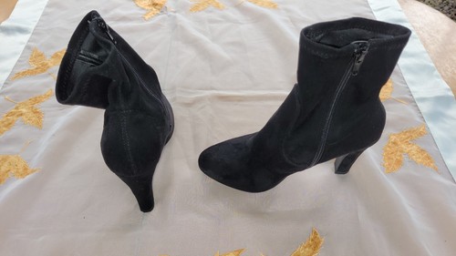 gepflegte Sock Boots Damen Stiefelette Reissverschluss Gr.37 schwarz 8cm Absatz - Bild 3 von 6