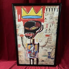 Framed Abstract Art Print, Graffiti Art, Neo-expressionism, Jean-Michel Basquiat