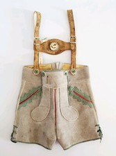 Boys Lederhosen Vintage Bavarian Short Alls Suede Oktoberfest Authentic Leather