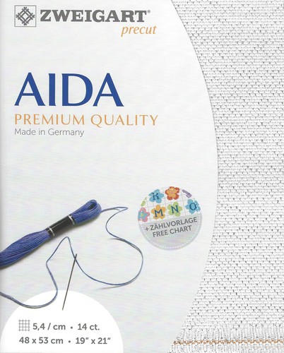 Zweigart Precut Stern-Aida 14 count Silver Flecked White 3706/17 - Imagen 1 de 2