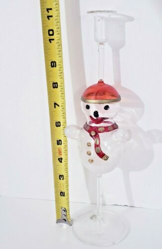 Vidrio artístico soplado a mano de ITALIA muñeco de nieve arte candelabro parisina vetro obra de arte - Imagen 3 de 12