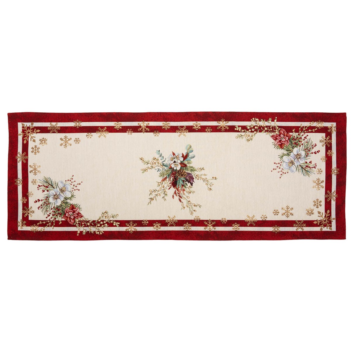 SANDNER Zierliches Gesteck Gobelin-Tischläufer Läufer Tischband