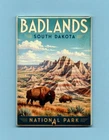 BADLANDS SOUTH DAKOTA TRAVEL POSTER *2X3 FRIDGE MAGNET* NATIONAL PARK BUFFALO SD