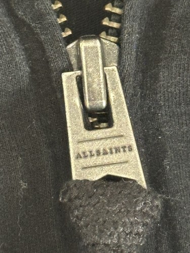 All Saints Brace Full Zip Cotton Hooded Jumper - Black - Size S - Picture 4 of 11