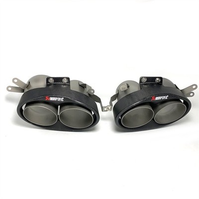 1Pair(L+R) Akrapovic Real Carbon Fiber Exhaust Pipe For Audi RS6 RS7