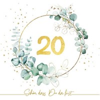 20 Servietten Eucalyptus Golden 20 - Goldene 20 33X33Cm
