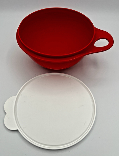 Tupperware Thatsa Ciotola Rossa con Coperchio Bianco 3056B-4 6 Tazze 1,4 Litri Nuova - Foto 3 di 7