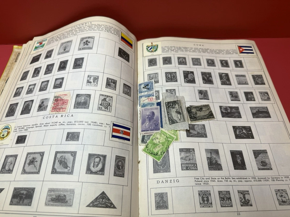 My First Stamp Album Vintage 1960 Minkus Publications Includes Many Stamps