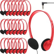20 PCS Classroom Kids Headphones on Ear Over The Head Earphones Student Black