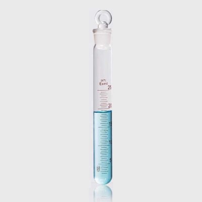 10 Pieces 25ml Transparent Graduated Glass Tube w/ Stopper Laboratory Glassware