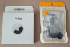 Apple AirTag A2187 MX532LL/A with Black Keychain Case Sleeve NEW Sealed