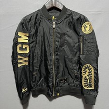 A Bathing Ape MA-1 Bomber Mens Large Black Fu...