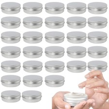 30 Pack Aluminum Tin Jars 1oz With Lids 30ml Empty Cosmetic Containers