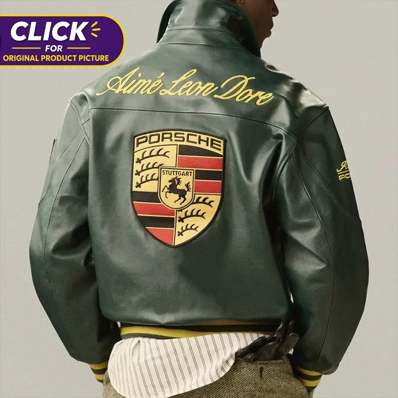 911 100% Zee Leather Motorcycle Jacket Biker Real Cowhide with Embroidery