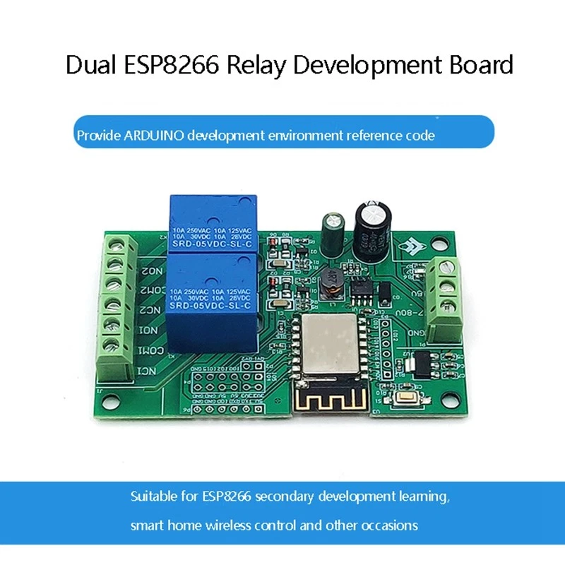 ESP8266 ESP-12F WIFI Relay Module 2CH 5V/8-80V Relay Develop Board for 4691