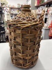 Vintage Royal Navy Imperial 1 Gallon Rum Flagon,Stone Glaze, Wicker,doulton Vgc