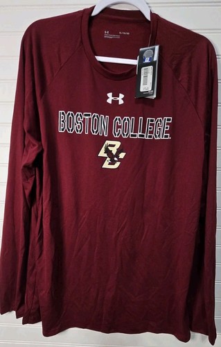 Under Armour HeatGear Boston College Eagles Long Sleeve Maroon T Shirt Size XL