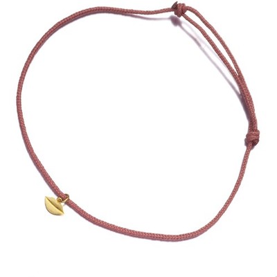 Auth Marie-Helene de Taillac Bracelet Gold Kiss Pink 22K Yellow GoldYG/Cord