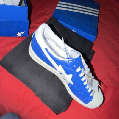 adidas x BAPE SSTR V BAPE JR2702 Blue White Leather Superstar Sneaker Men