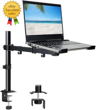 Laptop Desk Mount, Single Laptop Stand Arm with Vented Tray for 17 Inch Notebook