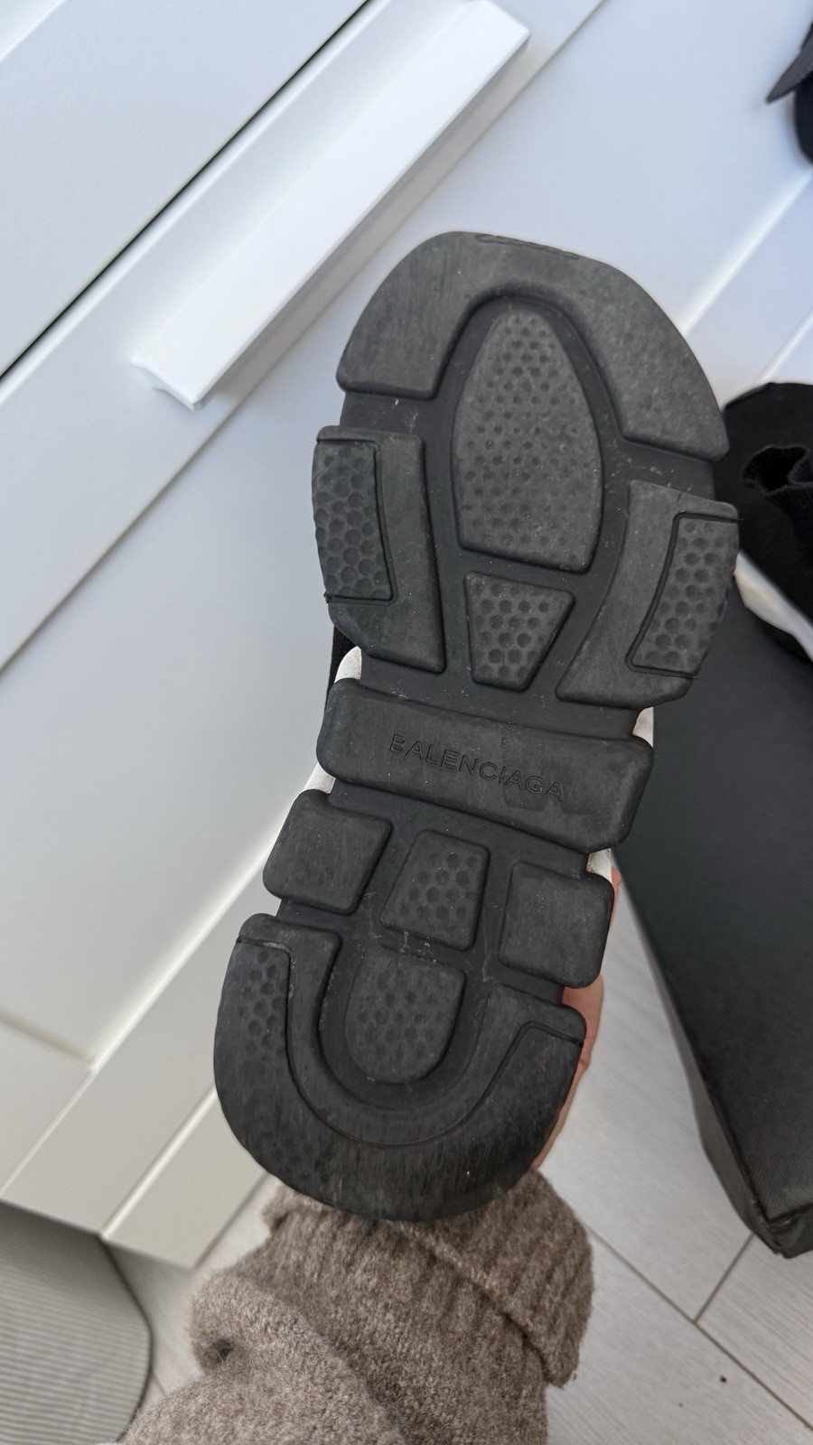 Balenciaga Speed Women's Trainers Sock Runner Black/White, UK Size 6 image 5
