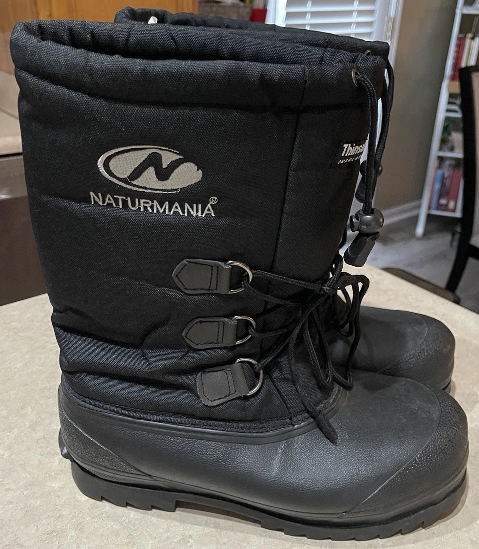 Naturmania Winter Snow Boots Thinsulate Insulation Drawstring Top Men’s Sz 10