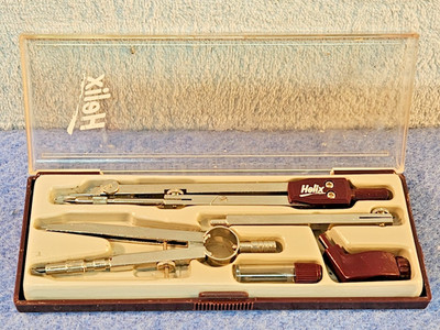 Vintage Helix Technisches Zeichenset Geometrie Zeicheninstrumente Original Koffer