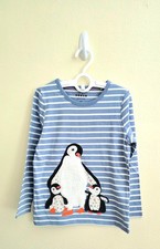 NWOT Mini Boden Puff Sleeve Appliqu  T-shirt Pebble Blue/Ivory Sz 4/5, 6/7, 7/8