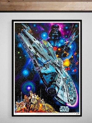 Star Wars Space Battle Vintage Japanese Release Art Poster