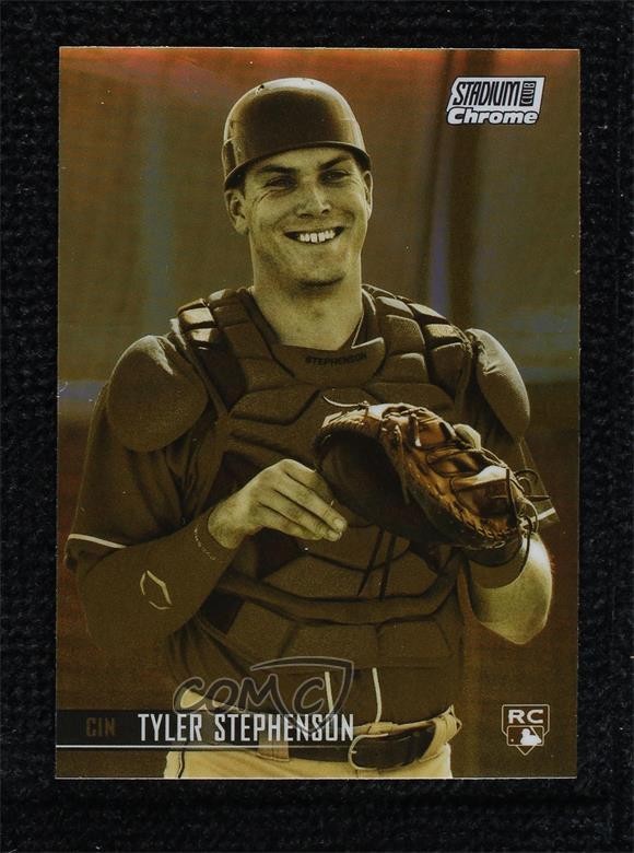 2021 Topps Stadium Club Chrome Gold Minted Tyler Stephenson #221 Rookie RC og8