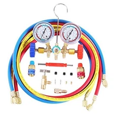  3 Way AC Manifold Gauge Set, HVAC Diagnostic Refrigerant Charging Tool for 