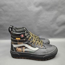 Vans Sk8-Hi MTE Botas Mujer 6.5 Cuero Negro Camuflaje Aislado Invierno Tenis