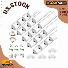 20-Pack 3.3ft V-Shape LED Strip Aluminum Channel with Diffuser Cover