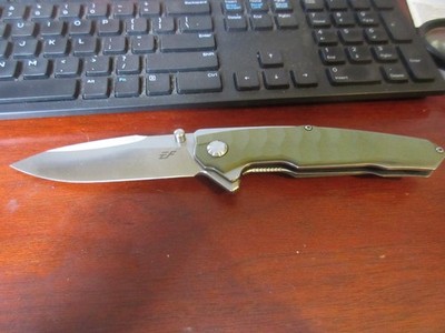 Eafengrow Folding Knife 4'' blade G10 handle Moss in color
