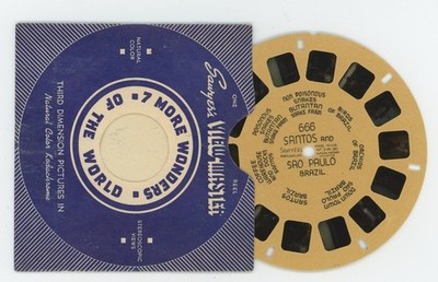 Santos and Sao Paulo Brazil 1944 Tan View-Master Single Reel 666