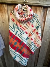 Rhonda Stark OS Southwestern Aztec Wool Blend Poncho USA Made NEW LOCATED 104