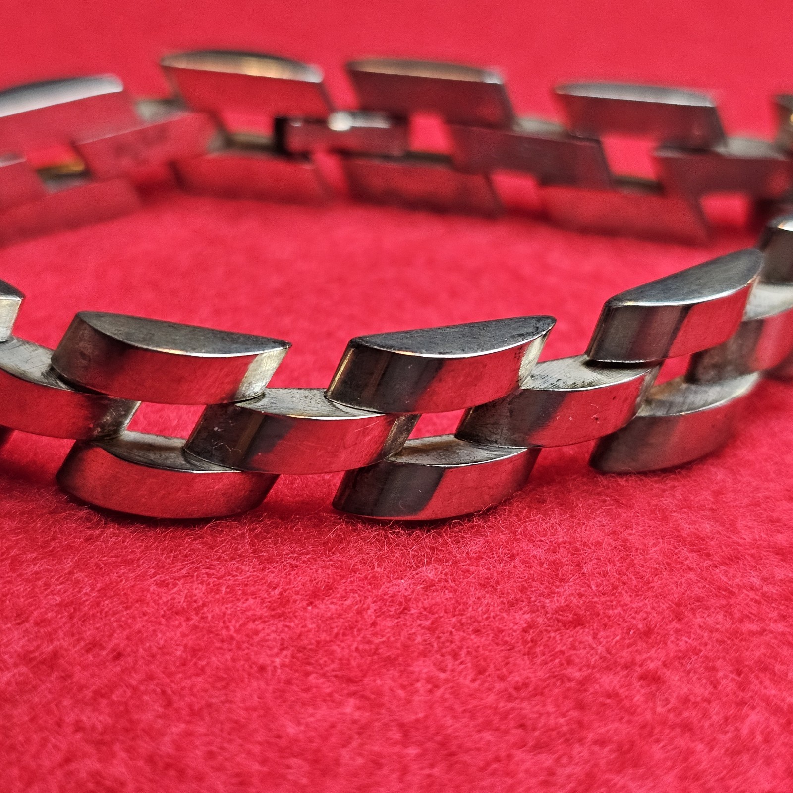 Men's Solid Sterling Silver 12mm Interlocking Lin… - image 19