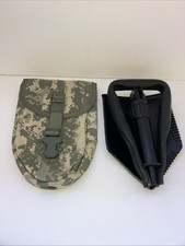 US Military Surplus AMES E-Tool Entrenching Tri-Fold Shovel with ACU Pouch VGC