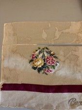 Needlepoint PieceFloral Design with Burgundy Border