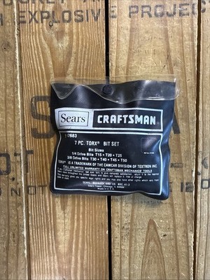 NOS Vintage Sears Craftsman Torx Bit Socket Set 42683 USA Complete 7pc Free Ship