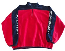Vintage 90s Nautica Competition Challenge Fleece Quarter zip sweater Mens XL C1