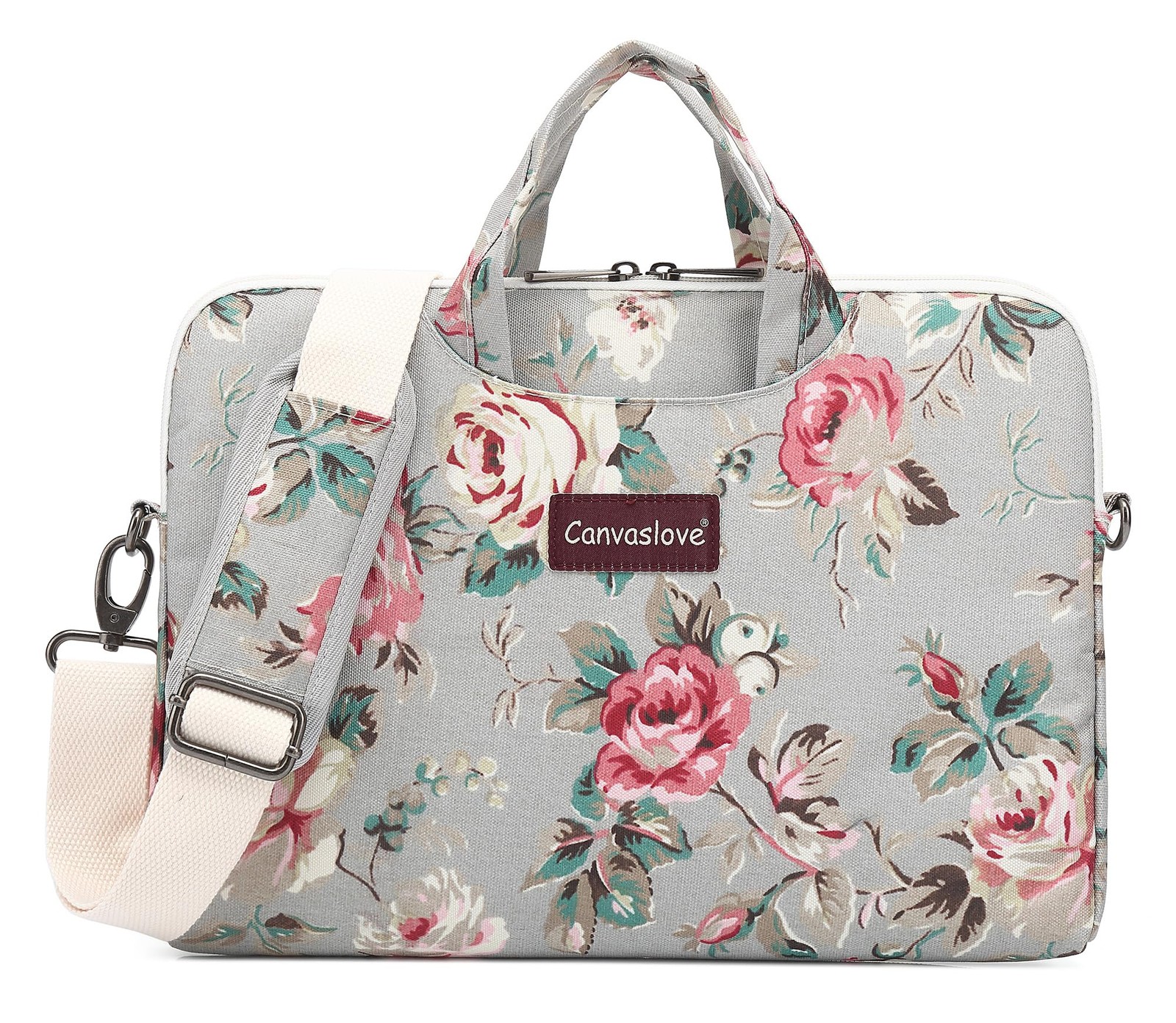 Rose Pattern Water Resistant Laptop Shoulder Messenger Bag for MacBook 16 inc...