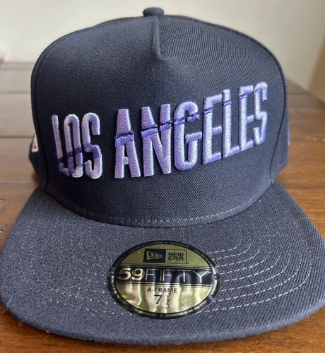 Los Angeles Dodgers Mens Fitted Size 7 1/2 New Era 59fifty A-Frame Navy Hat -NEW