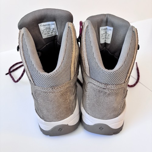 Columbia Hiking Boots Newton Ridge Tan Canvas Beach/Marsala Red Women’s Size 9 - Picture 6 of 14