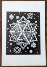 MC Escher "Stars" 1948 11" x 16" Poster Modern Science Art Print for Framing